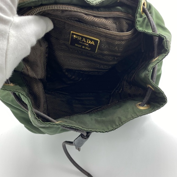 Prada Bags Prada Backpack With Chain Strap In Army Green Poshmark